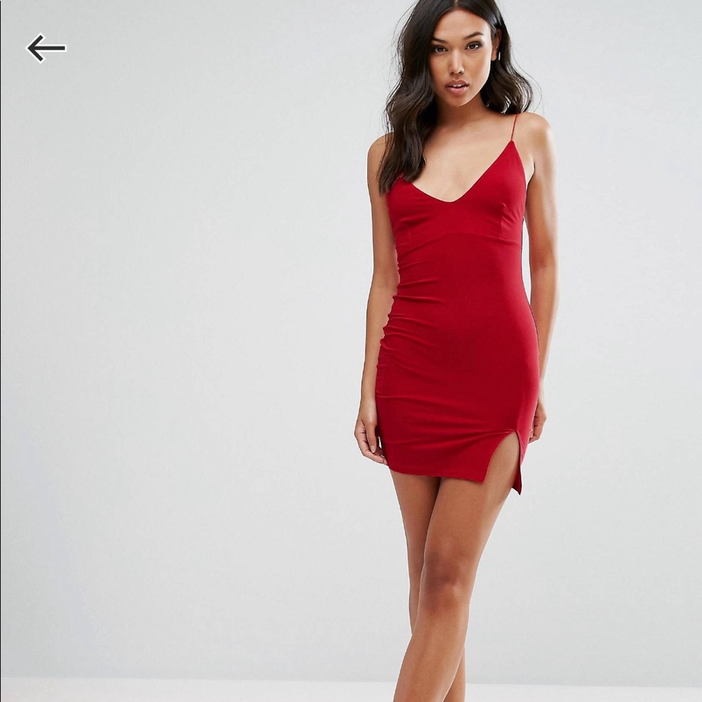 Mini cami dress w/ slit